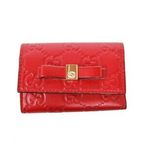 Gucci key Wallet GG Gucci Guccissima leather red